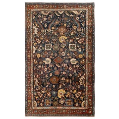 Antique Early 20th Century Handmade Persian Bidjar Small Room Size Carpet