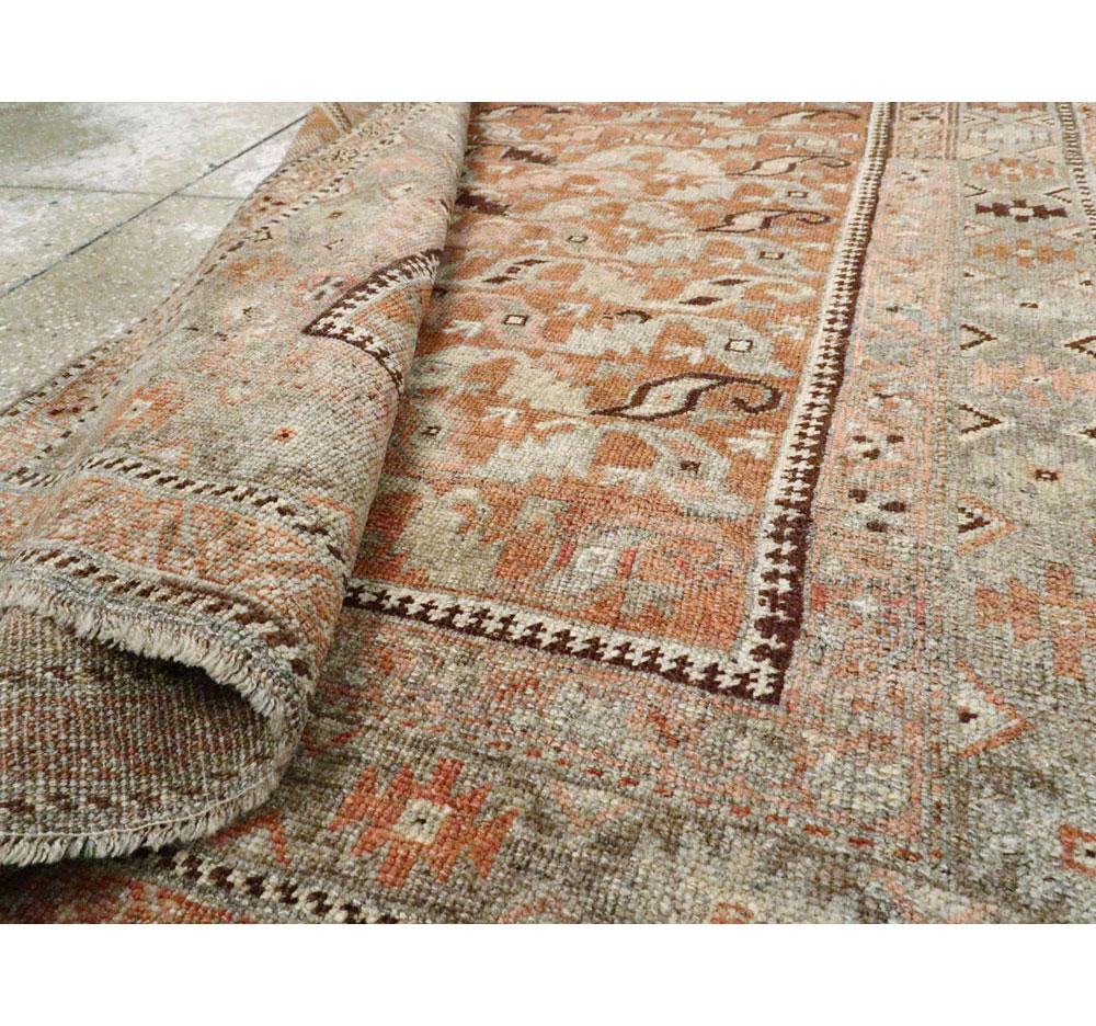Wool Early 20th Century Handmade Persian Bidjar Throw Rug For Sale