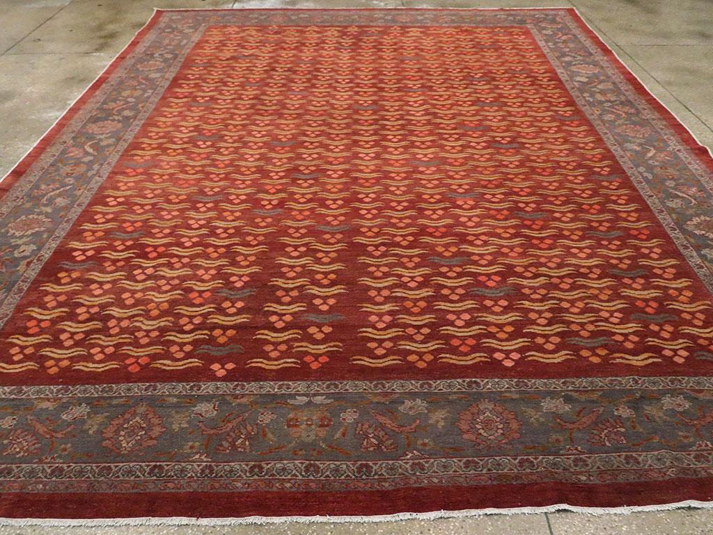 Hand-Knotted Early 20th Century Handmade Persian Chintamani Mahal Large Room Size Carpet For Sale