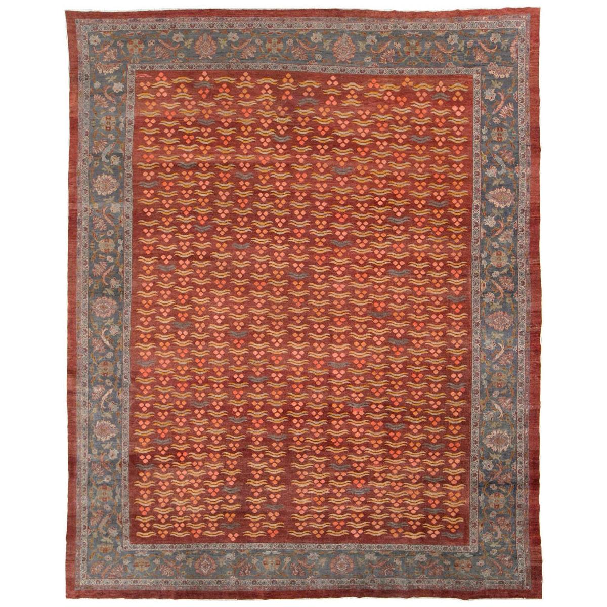 Early 20th Century Handmade Persian Chintamani Mahal Large Room Size Carpet For Sale