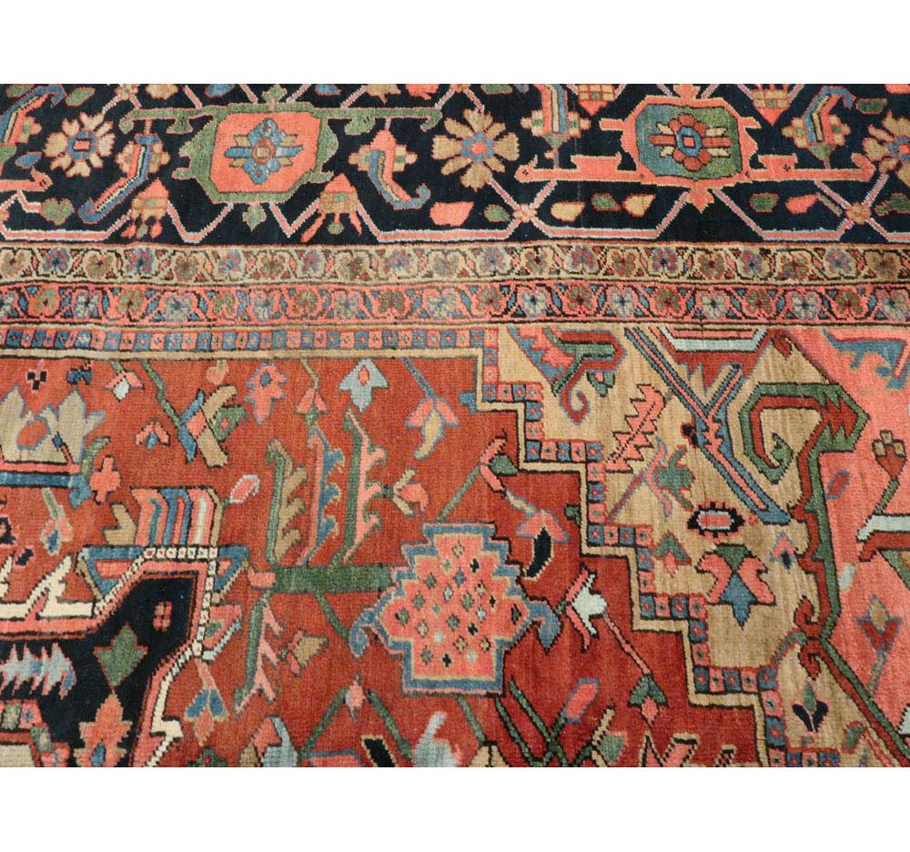 Early 20th Century Handmade Persian Heriz Large Room Size Carpet, circa 1920 For Sale 1