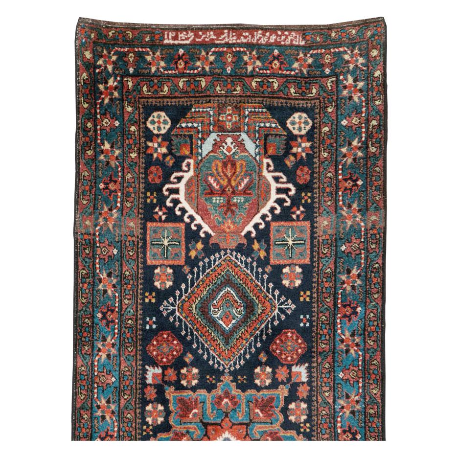 Tribal Early 20th Century Handmade Persian Heriz Long Runner For Sale