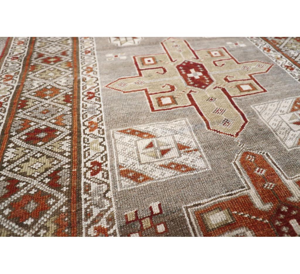 Early 20th Century Handmade Persian Heriz Long Runner In Excellent Condition For Sale In New York, NY