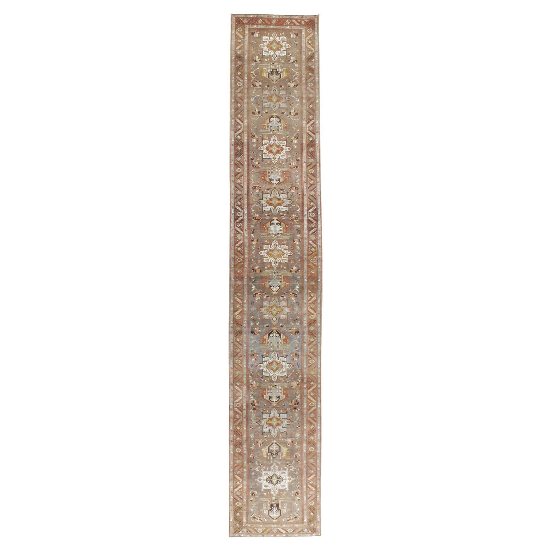 Early 20th Century Handmade Persian Heriz Long Runner