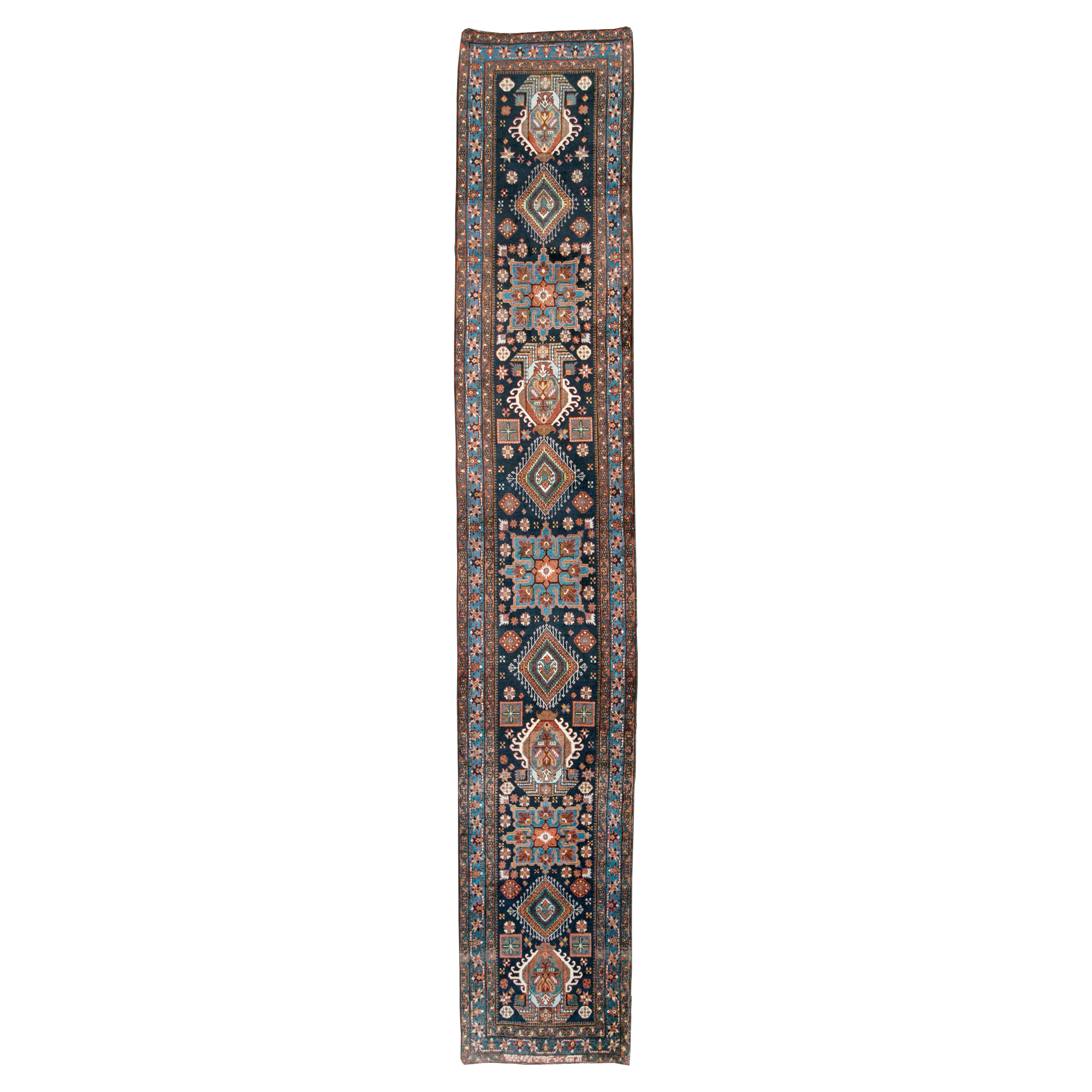 Early 20th Century Handmade Persian Heriz Long Runner For Sale
