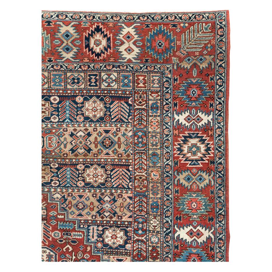 Hand-Knotted Early 20th Century Handmade Persian Heriz Room Size Carpet For Sale