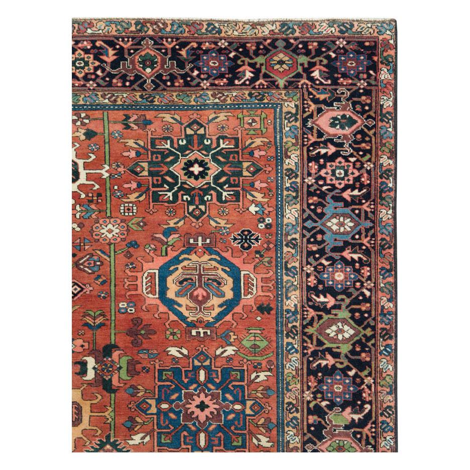 Hand-Knotted Early 20th Century Handmade Persian Karajeh Room Size Carpet For Sale