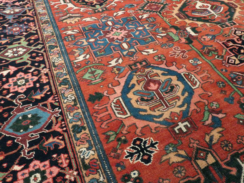 Wool Early 20th Century Handmade Persian Karajeh Room Size Carpet For Sale