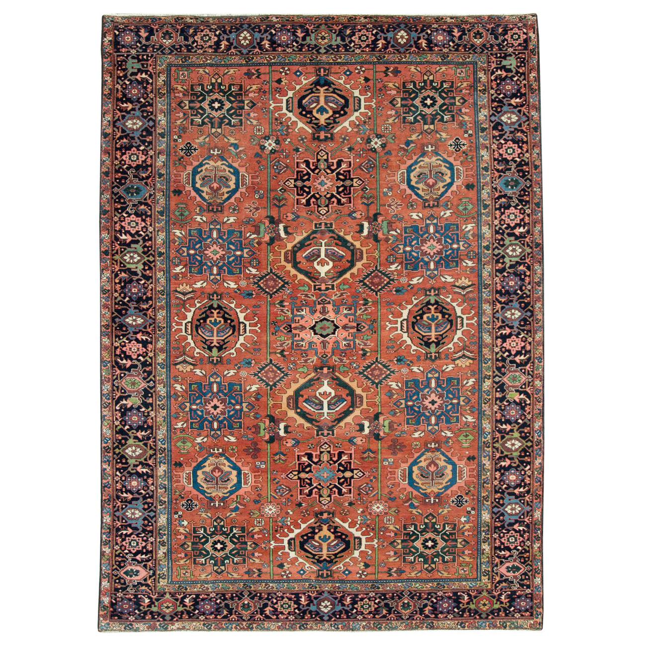Early 20th Century Handmade Persian Karajeh Room Size Carpet For Sale