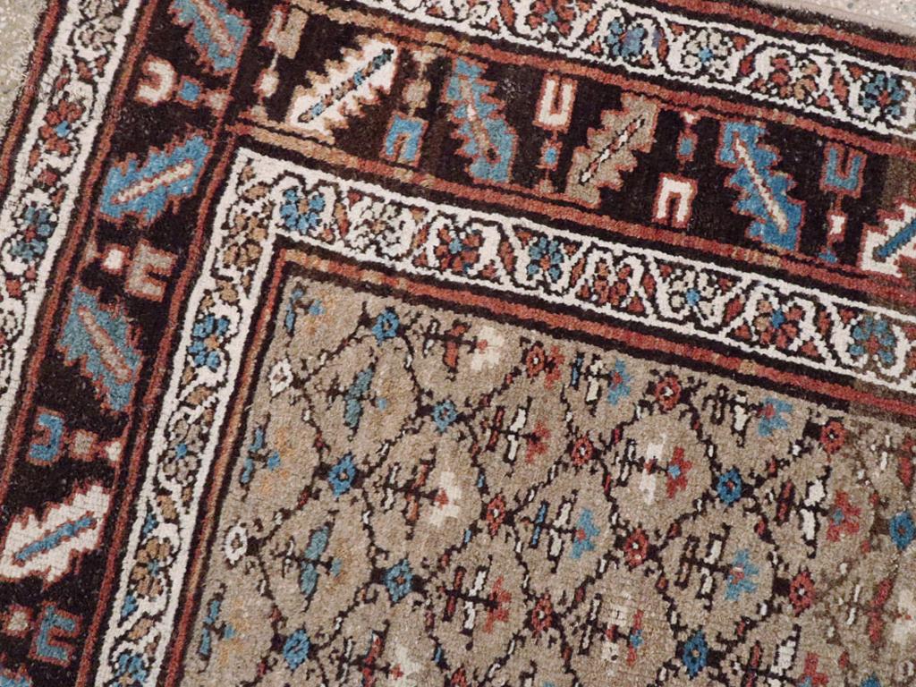 Hand-Knotted Early 20th Century Handmade Persian Kurd Small Accent Rug For Sale