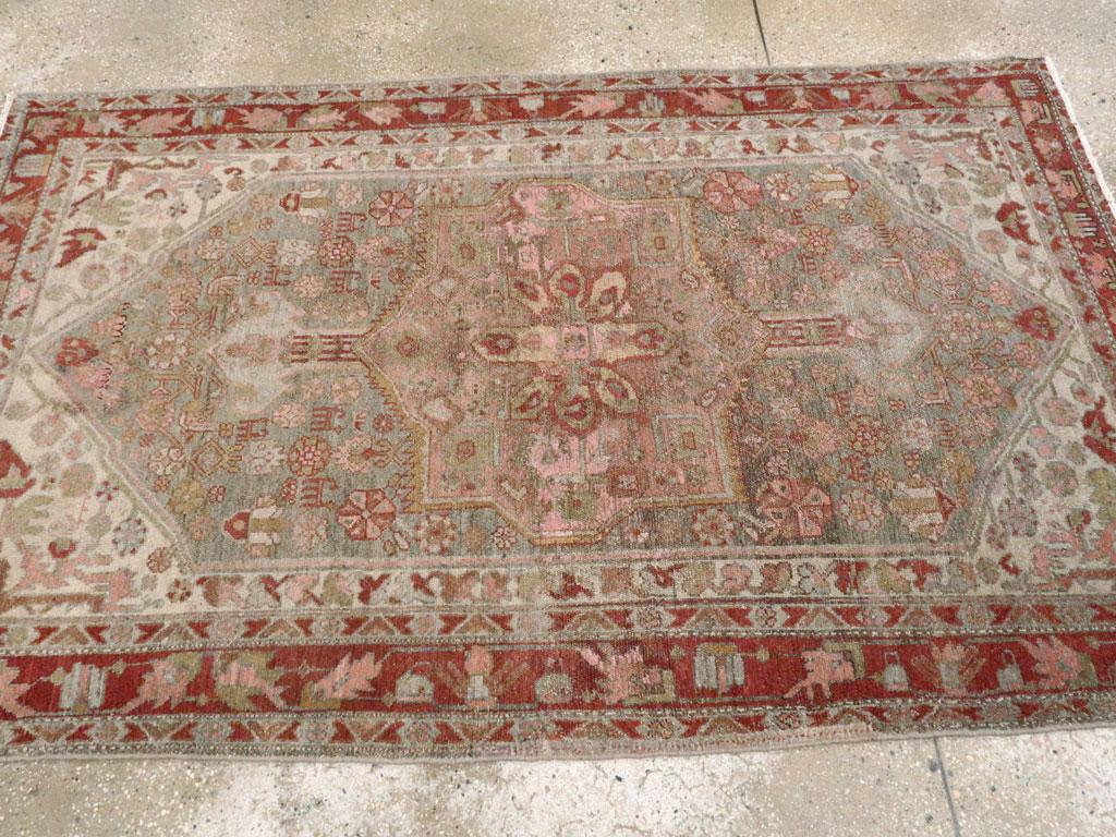 Early 20th Century Handmade Persian Kurd Small Accent Rug In Good Condition For Sale In New York, NY