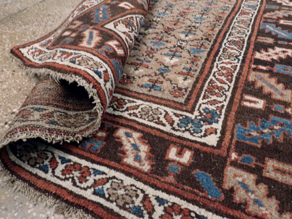 Wool Early 20th Century Handmade Persian Kurd Small Accent Rug For Sale