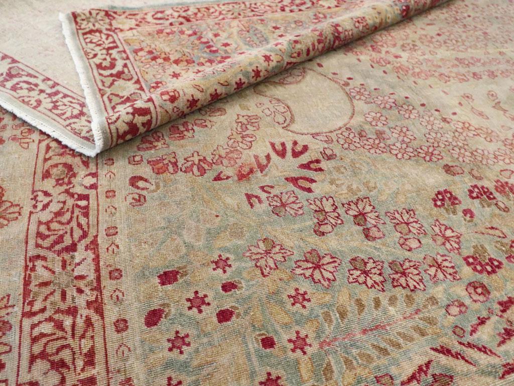Early 20th Century Handmade Persian Lavar Kerman Gallery Carpet For Sale 4