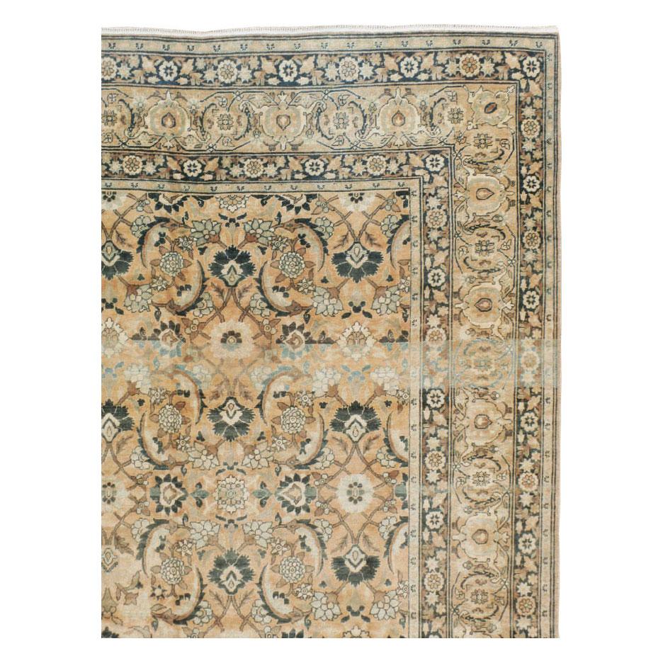 Hand-Knotted Early 20th Century Handmade Persian Lavar Kerman Room Size Carpet, circa 1920 For Sale