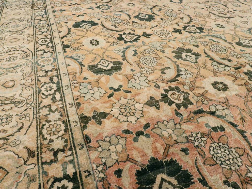 Wool Early 20th Century Handmade Persian Lavar Kerman Room Size Carpet, circa 1920 For Sale