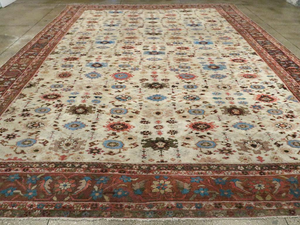Noué à la main Tapis persan Mahal de grande taille fait à la main du début du XXe siècle en vente