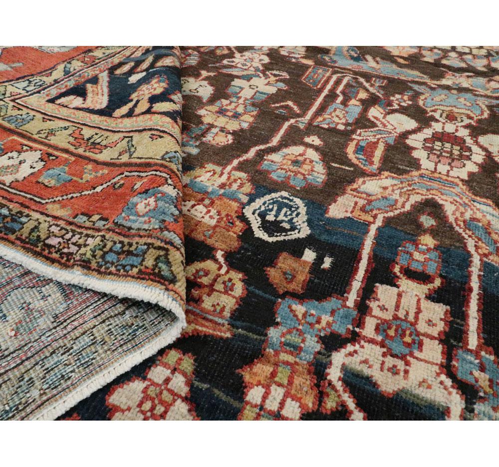 Early 20th Century Handmade Persian Mahal Room Size Carpet For Sale 4
