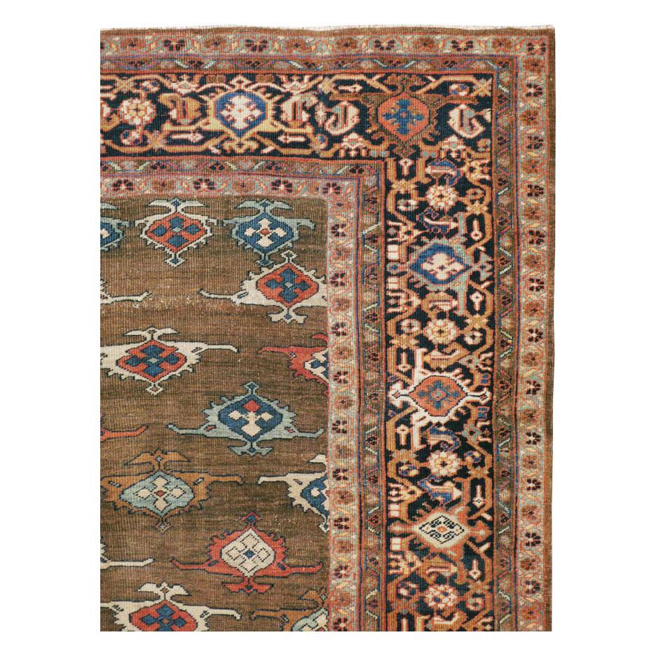 Hand-Knotted Early 20th Century Handmade Persian Mahal Room Size Carpet For Sale
