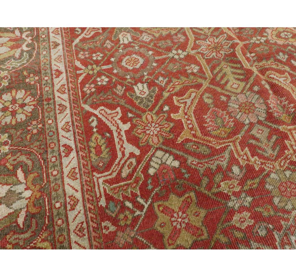 Early 20th Century Handmade Persian Mahal Room Size Carpet In Excellent Condition For Sale In New York, NY
