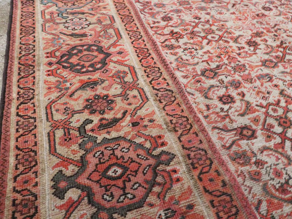 Wool Early 20th Century Handmade Persian Mahal Room Size Carpet For Sale
