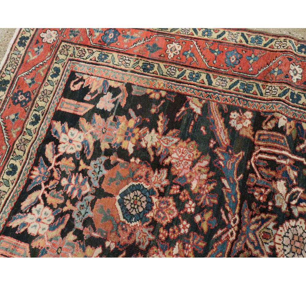 Early 20th Century Handmade Persian Mahal Room Size Carpet For Sale 1