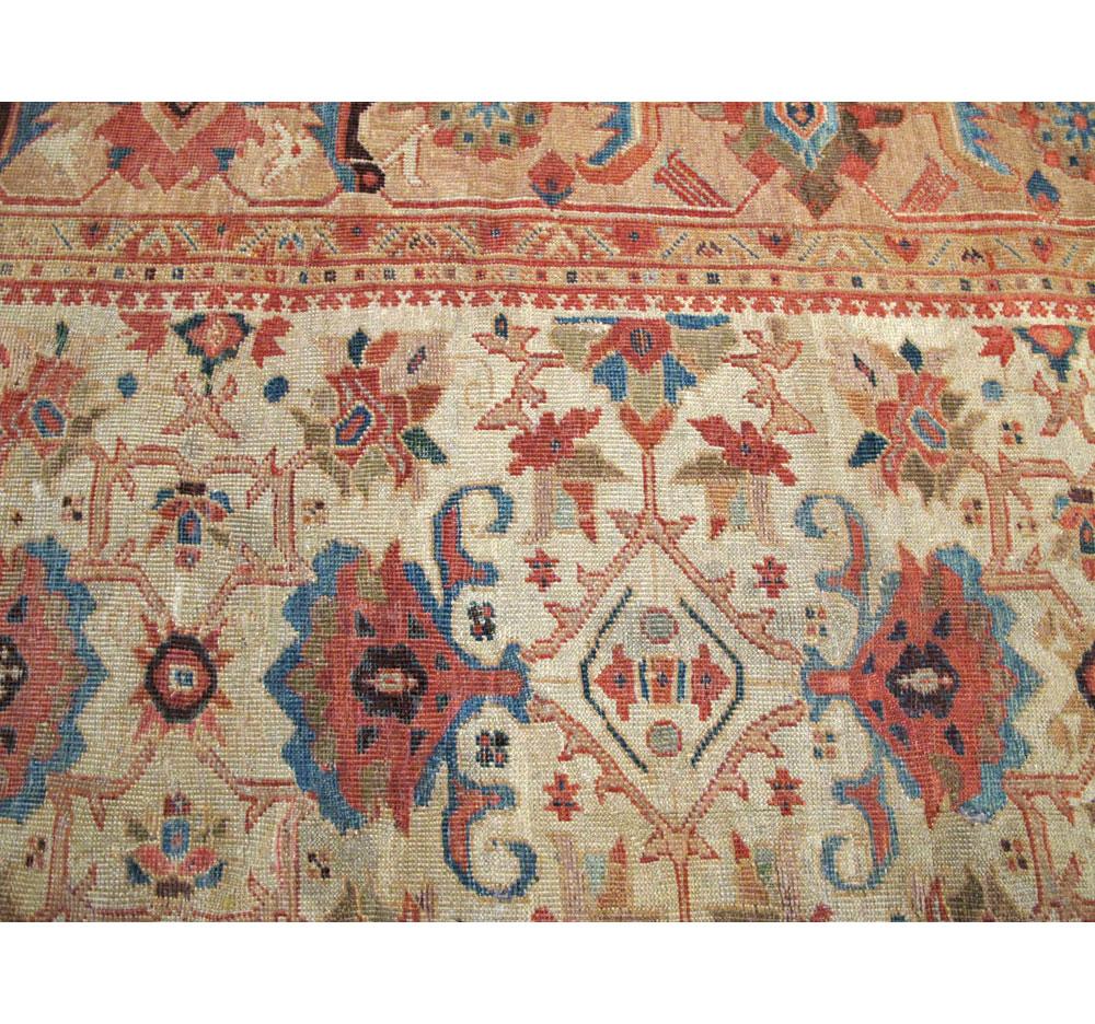 Early 20th Century Handmade Persian Mahal Room Size Carpet For Sale 2