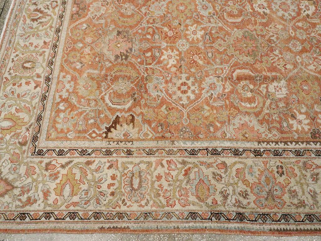 Early 20th Century Handmade Persian Mahal Room Size Carpet For Sale 2