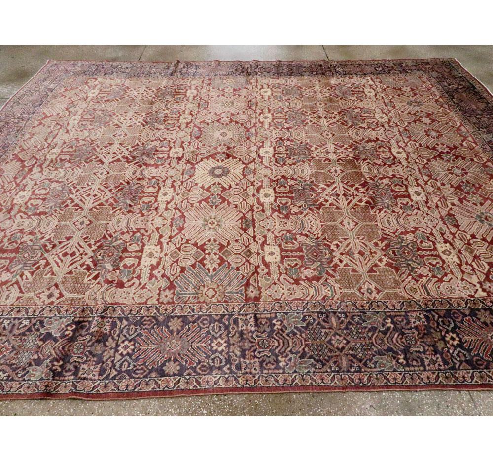Tapis persan Mahal du début du XXe siècle, fait à la main, de taille standard en vente 1