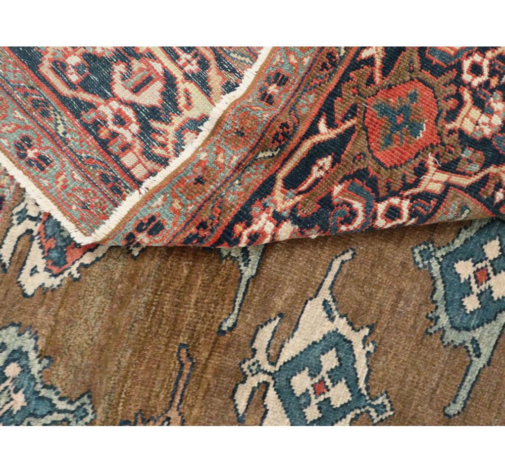 Early 20th Century Handmade Persian Mahal Room Size Carpet For Sale 3