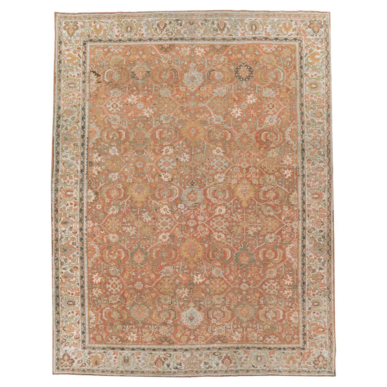 Early 20th Century Handmade Persian Mahal Room Size Carpet For Sale