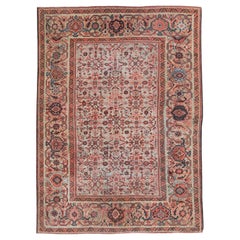 Antique Early 20th Century Handmade Persian Mahal Room Size Carpet