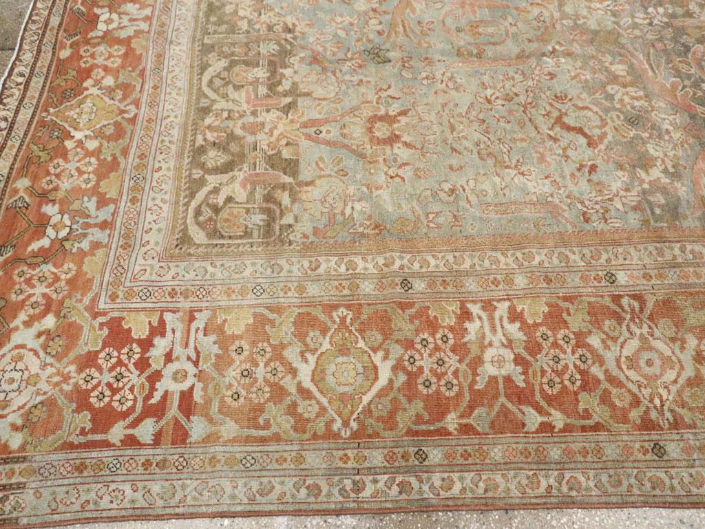 Early 20th Century Handmade Persian Mahal Square Room Size Carpet 1
