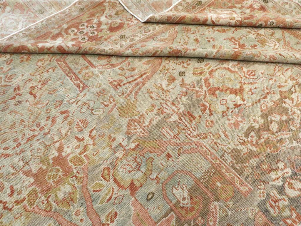 Early 20th Century Handmade Persian Mahal Square Room Size Carpet 3