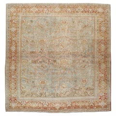 Early 20th Century Handmade Persian Mahal Square Room Size Carpet