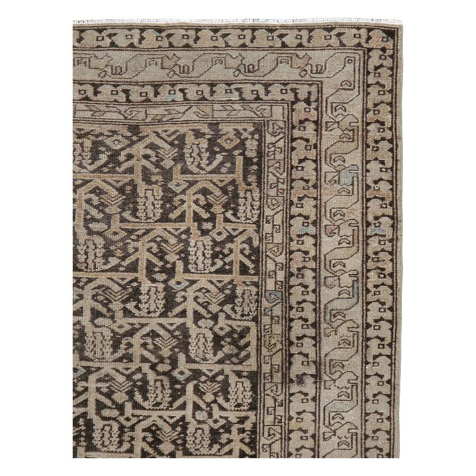 Rustic Early 20th Century Handmade Persian Malayer Accent Rug
