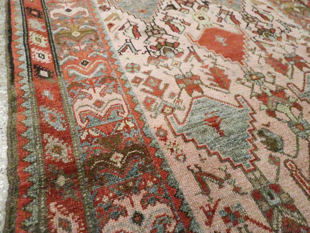 Rustic Early 20th Century Handmade Persian Malayer Accent Rug For Sale