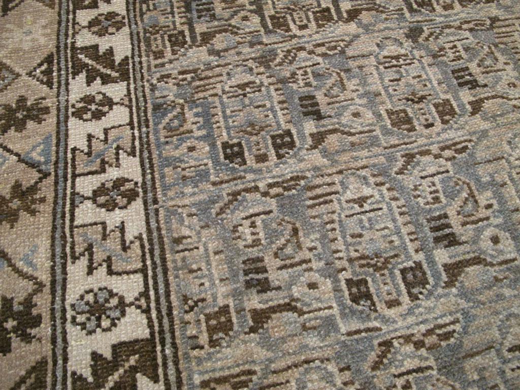 Hand-Knotted Early 20th Century Handmade Persian Malayer Accent Rug For Sale