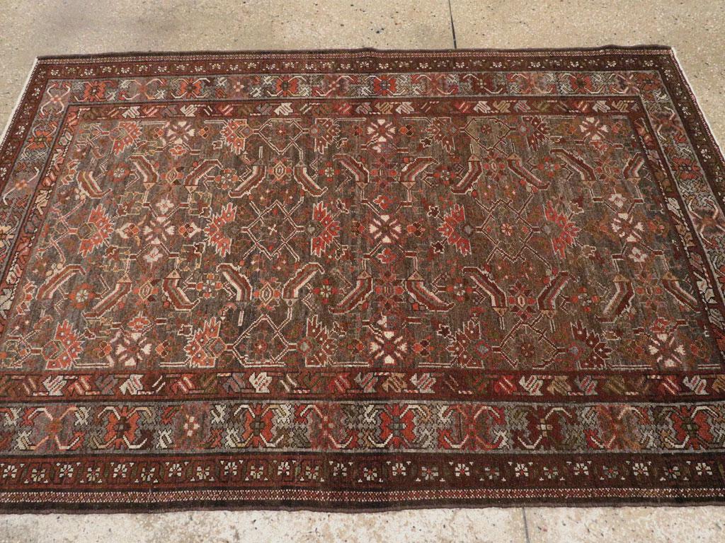 Early 20th Century Handmade Persian Malayer Accent Rug In Excellent Condition For Sale In New York, NY