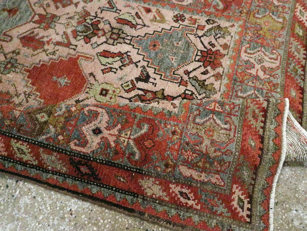 Early 20th Century Handmade Persian Malayer Accent Rug For Sale 1