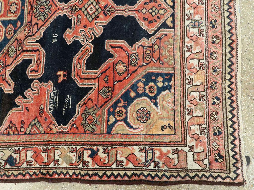 Early 20th Century Handmade Persian Malayer Accent Rug For Sale 2
