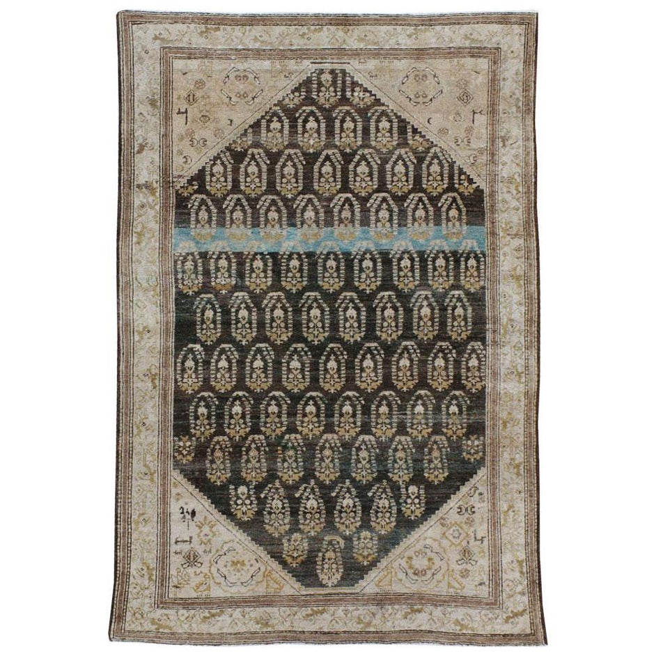 Alfombra de acento persa malayer de principios del siglo XX hecha a mano en venta
