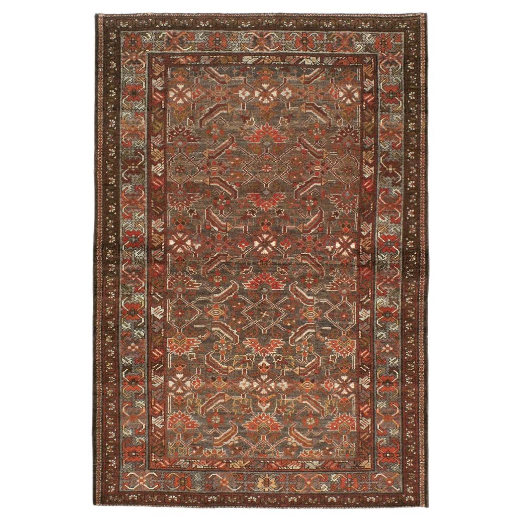 Early 20th Century Handmade Persian Malayer Accent Rug For Sale