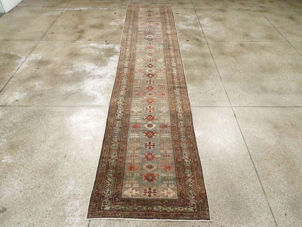 Hand-Knotted Early 20th Century Handmade Persian Malayer Long Runner For Sale