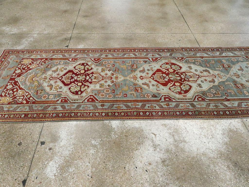 Wool Early 20th Century Handmade Persian Malayer Long Runner For Sale