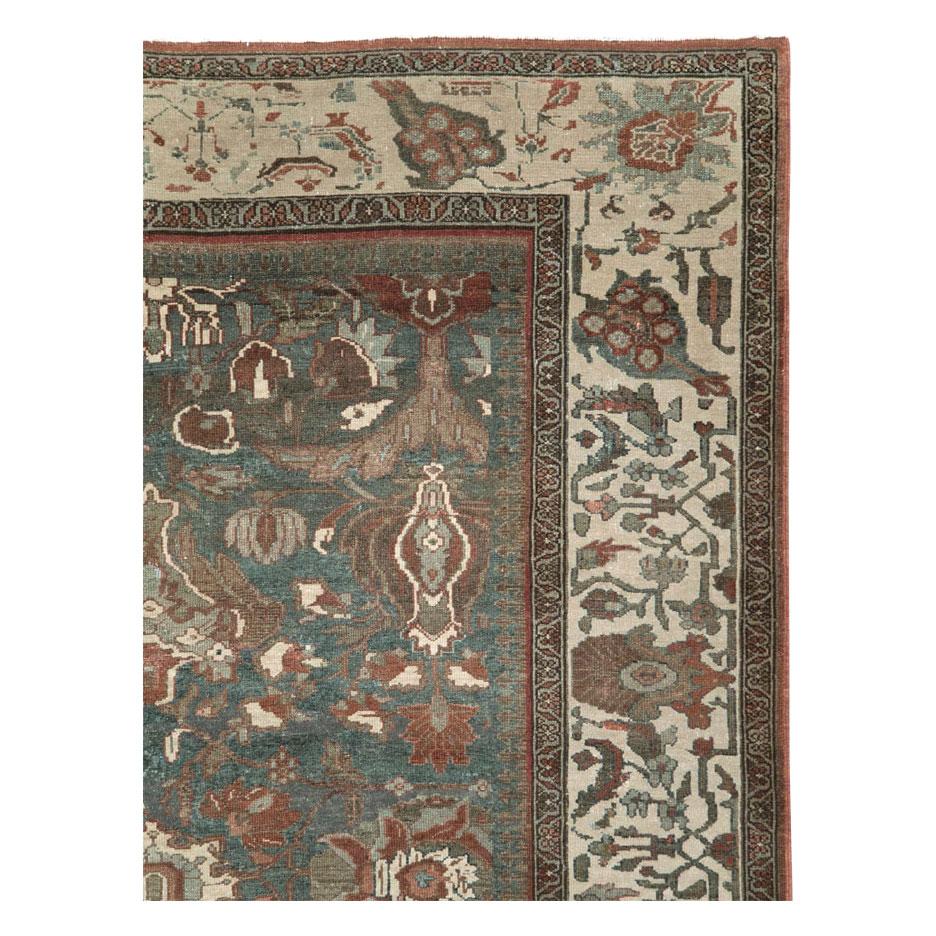 Hand-Knotted Early 20th Century Handmade Persian Malayer Room Size Carpet For Sale