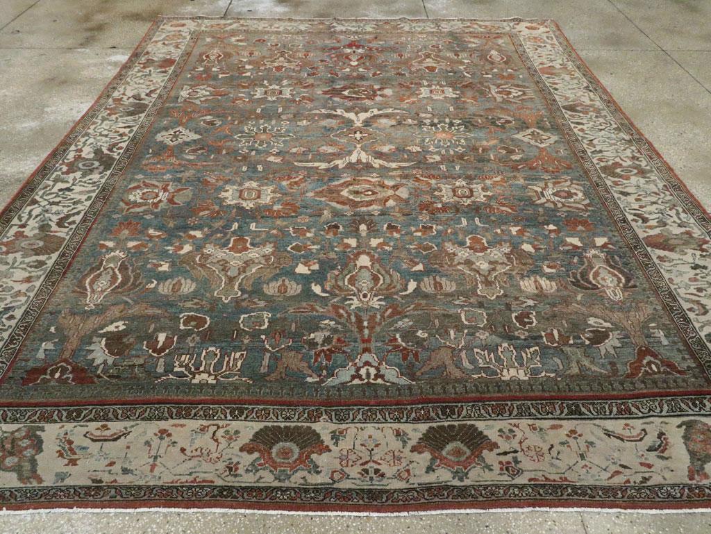 Early 20th Century Handmade Persian Malayer Room Size Carpet In Good Condition For Sale In New York, NY