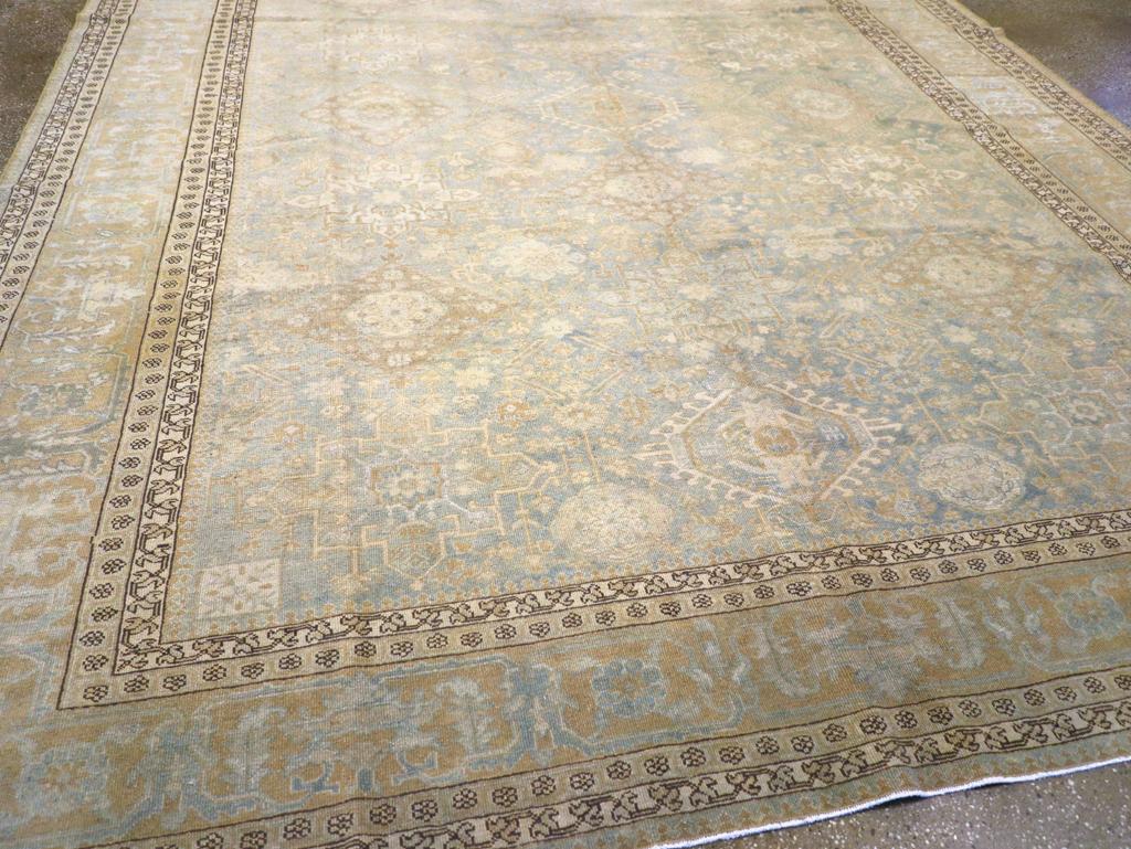 Wool Early 20th Century Handmade Persian Malayer Room Size Carpet For Sale