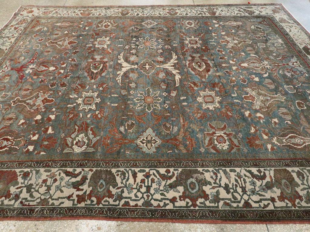 Early 20th Century Handmade Persian Malayer Room Size Carpet For Sale 2