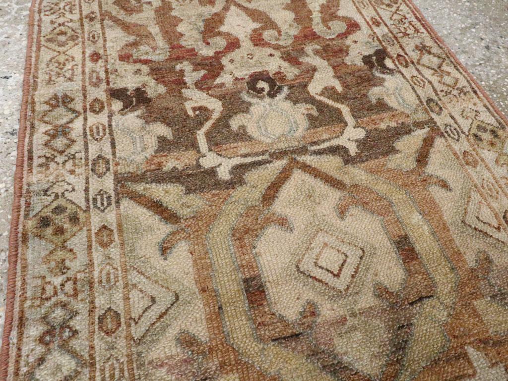 Victorian Early 20th Century Handmade Persian Malayer Runner For Sale