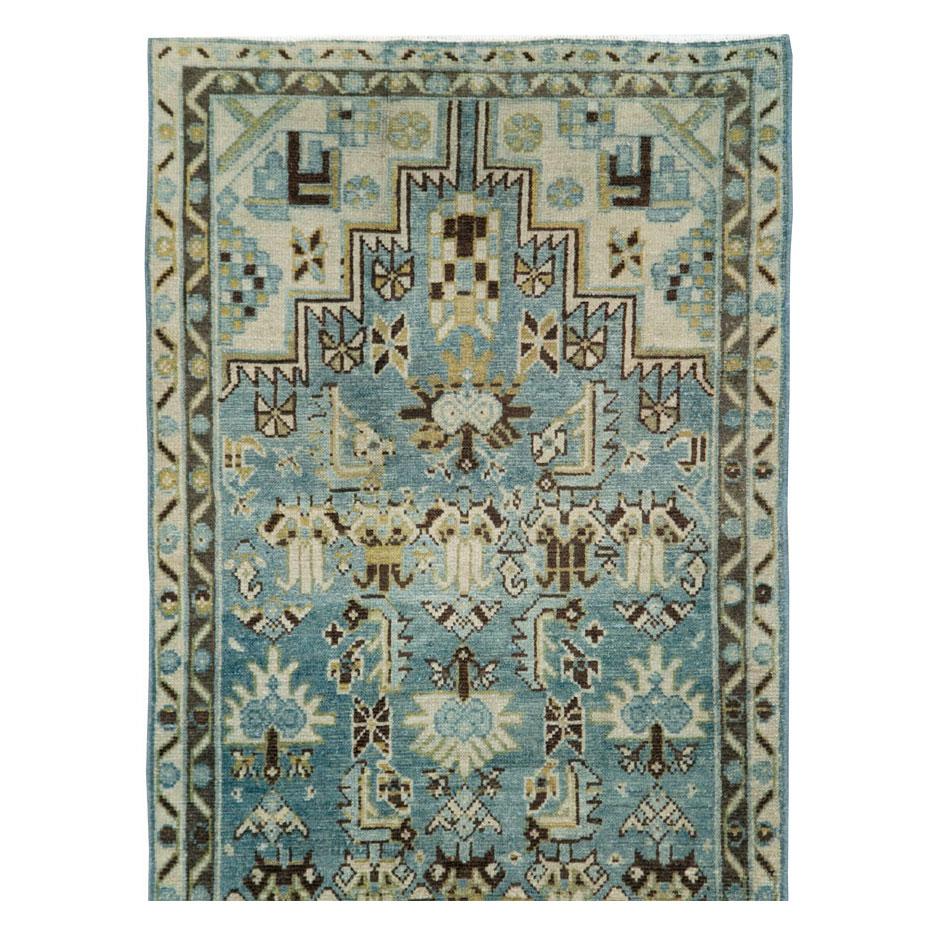 Rustic Early 20th Century Handmade Persian Malayer Runner For Sale